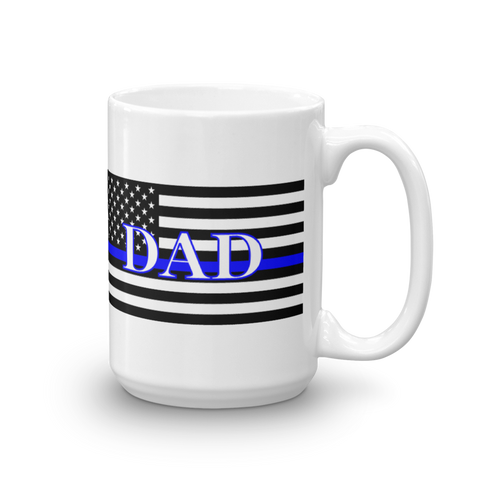 Thin Blue Line DAD Coffee Mug White